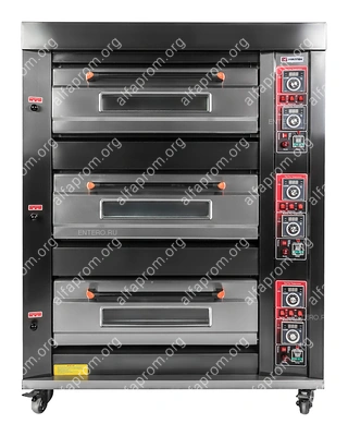 Печь хлебопекарная Miratek BK-36G + каменный под (3 яруса) + пароувлажнение
